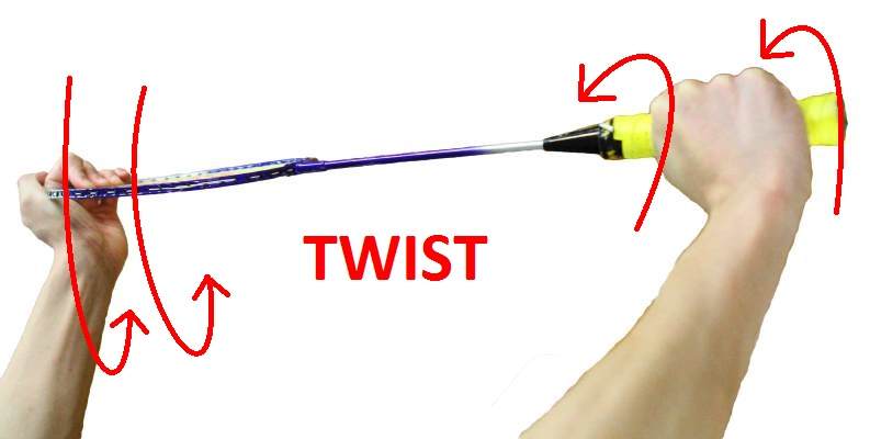 badminton racket bending twisting